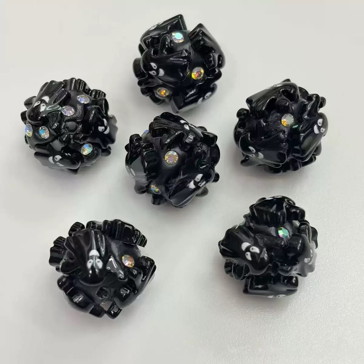 18mm pack of 50 heavy-duty ceramic flower beads for Halloween beaded jewelry, DIY accessories, phone chain beads, pen keychains
