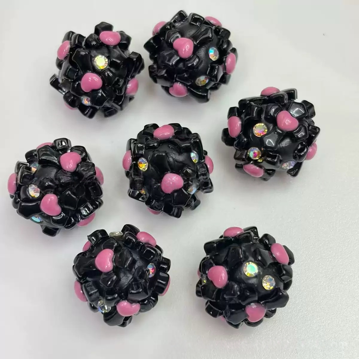 18mm pack of 50 heavy-duty ceramic flower beads for Halloween beaded jewelry, DIY accessories, phone chain beads, pen keychains